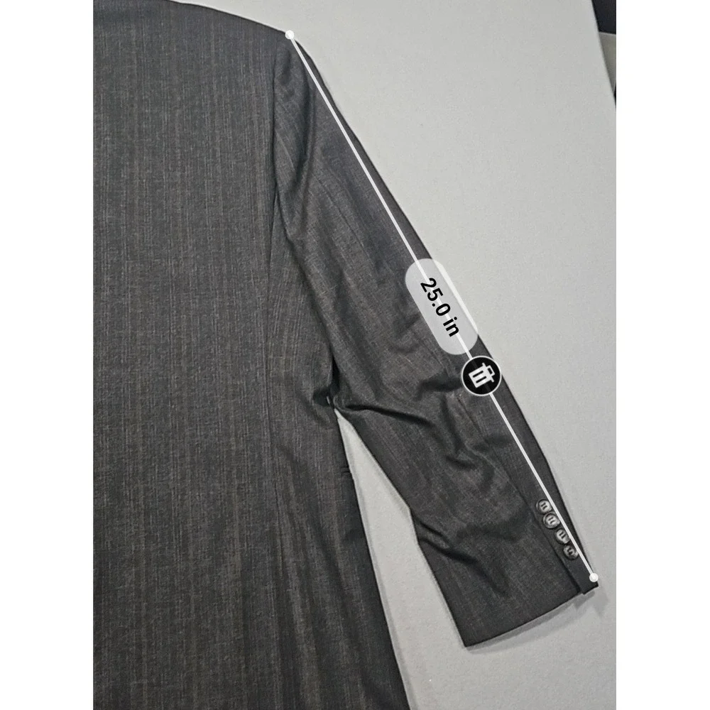 VTG Oleg Cassini 80s Pinstripe Blazer Sport Coat Grey Sz 40R